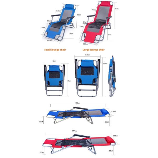 Adjustable Foldable Beach Reclining Zero Gravity Lounge Chair with Y Mail packing