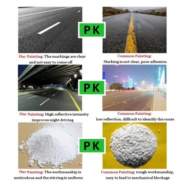 Customized Reflective Paint Standard Road Paint 20% Mixed Glass Beads Thermoplastic Paint