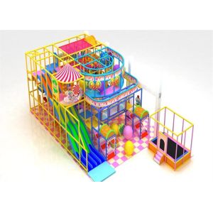 Candy Themed Playground Systems Amusement Park Equipment With Rainbow Slide