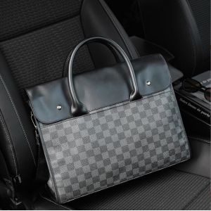 Classic Plaid Pattern Mens Business Briefcase for Business Trips and Laptop