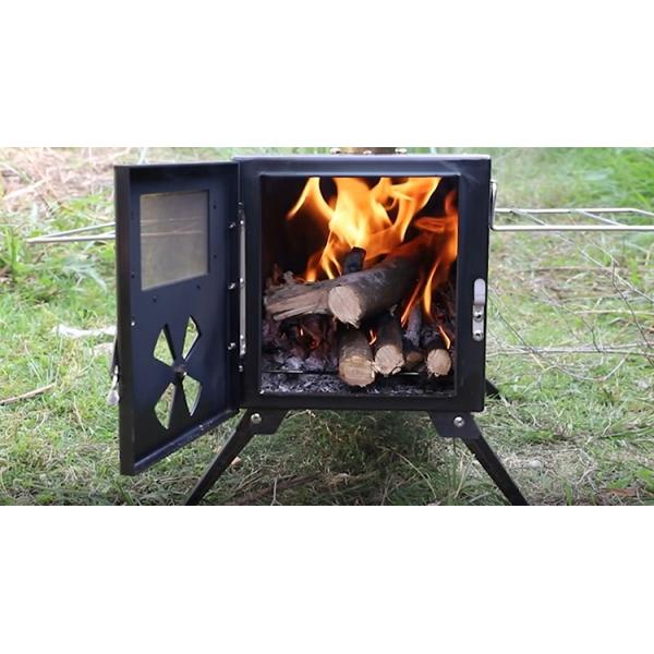 Portable Folding Black Wood Burning Fire Pits Perfect for Outdoor Camping and Picnic