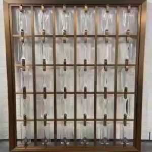 Crystal Glass Stainless Steel Room Partition Customized Size
