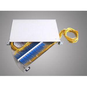 OEM Fiber Optic Terminal Box , 1U 19'' Rotary Type 24 Core Rack Mount