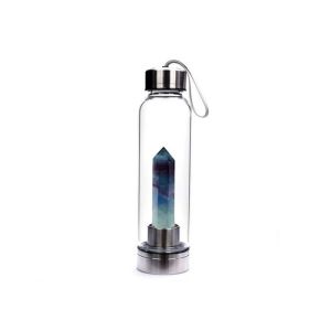 High Borosilicate Glass Drinking Bottles With Hexagonal Crystal Column