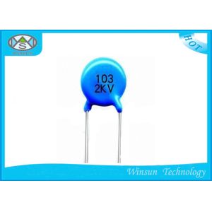 Blue High Voltage Ceramic Disc Capacitors Compact Size 1PF ~ 0.22uF For TV Set