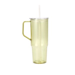 Customizable 40oz Single-layer Handle Cup Large-capacity Straw Portable Plastic