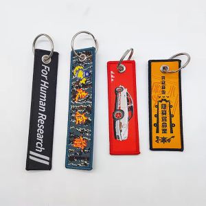 Customized Personalized Woven Keychain With Big Ring Attachment
