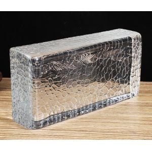 4 Inch 2 Inch Crystal Glass Block Kitchen Fused Hot Fused Clear Gentle Wavy Decorative