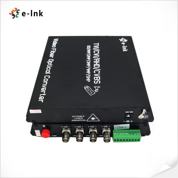 4Ch 5MP HD-Video 4-in-1 Video Fiber Converter Through LED indicators to inform