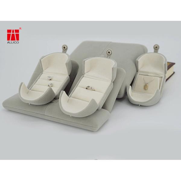 Wedding Velvet Double Ring Box , 4.7X 4.5X 4.5CM Ring Presentation Box