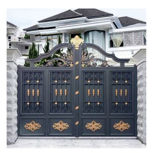 Security Entrance Sliding Driveway Gates , Wrought Iron Main Gate Design