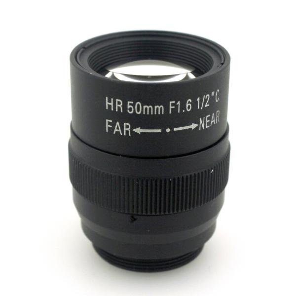 Quality 1.5MP 50mm lens Manual Iris Fixed focal length Lens 1/2" F1.6 C Mount HD Lens for Machine Vision cameras wholesale