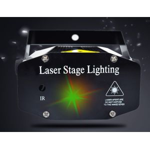 Mini Laser Stage Lighting Sound Activated with Music, USB and Remove Control RGB