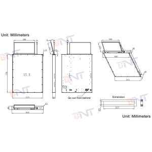 Hidden Desk Lcd Monitor Lift Lifting Monitor Conference System 17.3 Inch