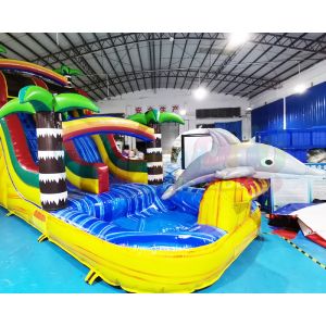 Jumping Bouncer Outdoor Inflatable Water Slides For Kindergarten