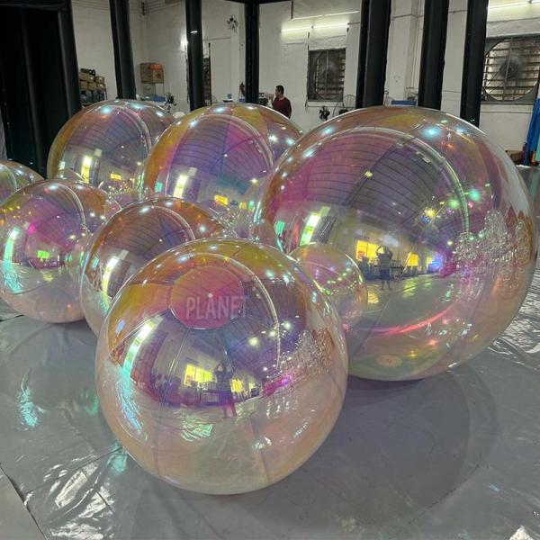 Customized Giant Iridescent Inflatable Mirror Ball Shinny Decorative Inflatable