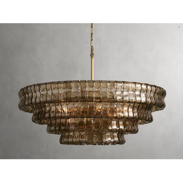 Quality 36" Smoked Crystal Chandelier Dimmable Multi Layer Chandelier Customized wholesale