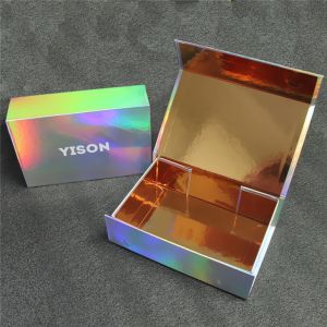 Cheap Custom Color Printed Iridescent Holographic Box For Gift Packaging for sale