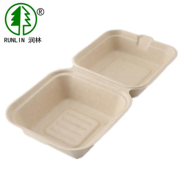 Coastal Disposable Bagasse Clamshell Box Compostable Burger Box Renewable