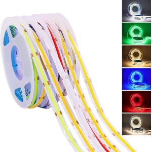 320leds/m 90Ra 5mm Width 12V 24V Flexible COB LED Strip Light 2700K 3000K 4000K