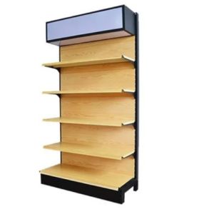 Factory customized color size metal heavy duty minimarket blue shelves wall