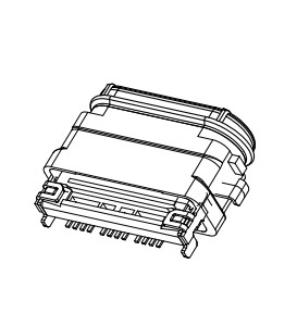 6A USB Connectors 24 Pins USB 3.0 Female Connector SMT Right Angle