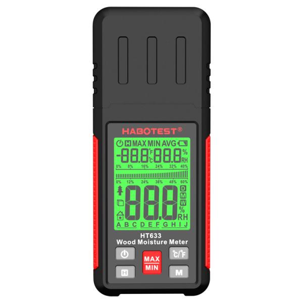 HT633 Wood Moisture Meter Pin Type Digital Moisture Detector Ambient Temperature