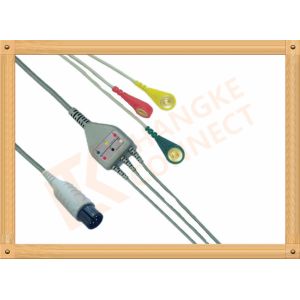 Generic AAMI 6 Pin ECG Patient Cable 3 Leads Snap IEC For Abbott Medical