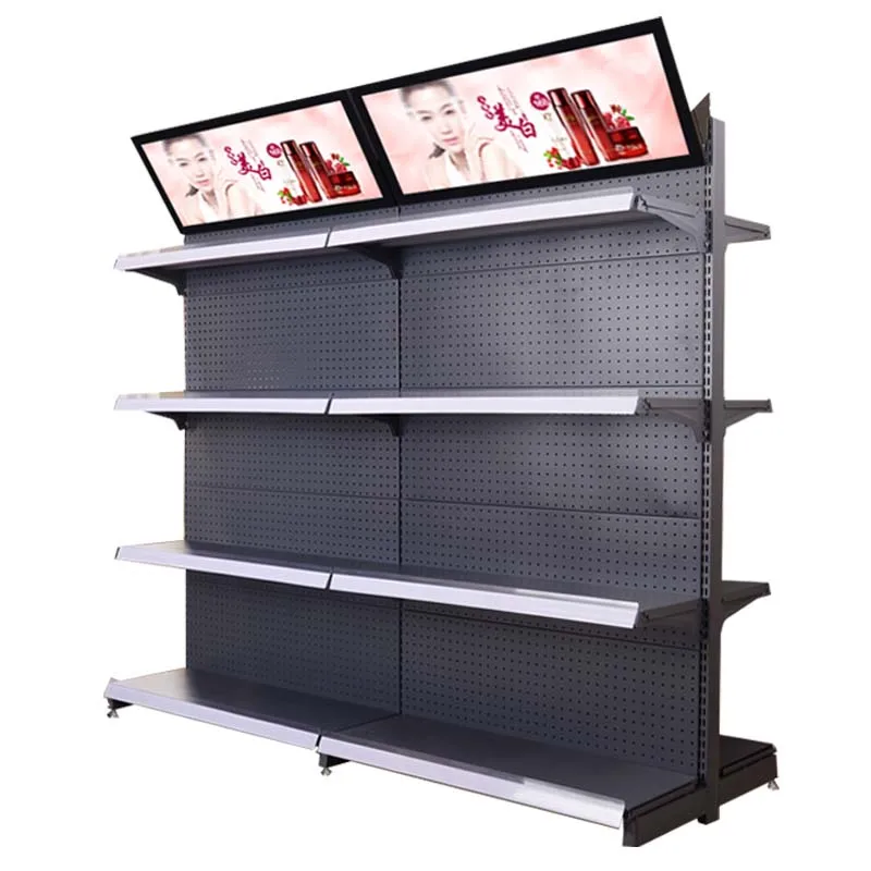 Factory custom color size metal cosmetics shelf shanghai supermarket shelves large shelves for store