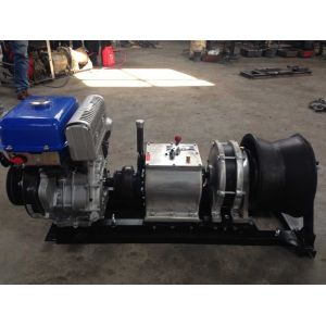 5 Ton Gasoline Engine Cable Winch Puller, Powered Rope Pulling Winch In