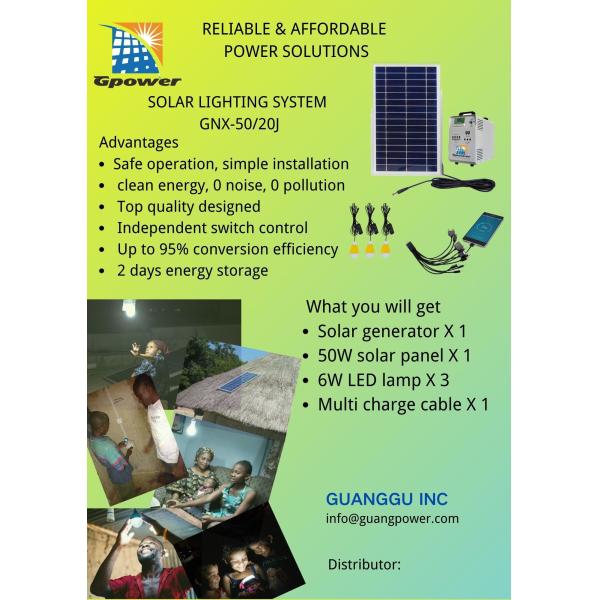 Quality 50W Solar Generator System Solar Kit With Battery 120AH Capacity wholesale