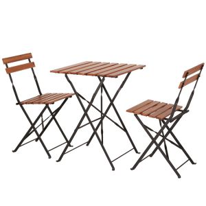 Cheap Custom Logo Villa Outdoor Folding Bistro Table and Chairs Set for Leisure on Balcony Patio for sale