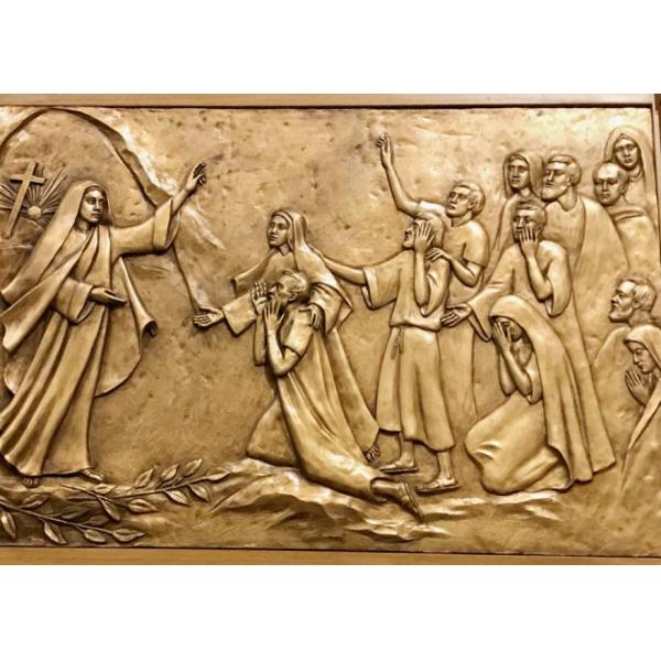 Quality Modern Religious Wall Art Decor Bronze Relief Sculpture Corrosion Stability wholesale