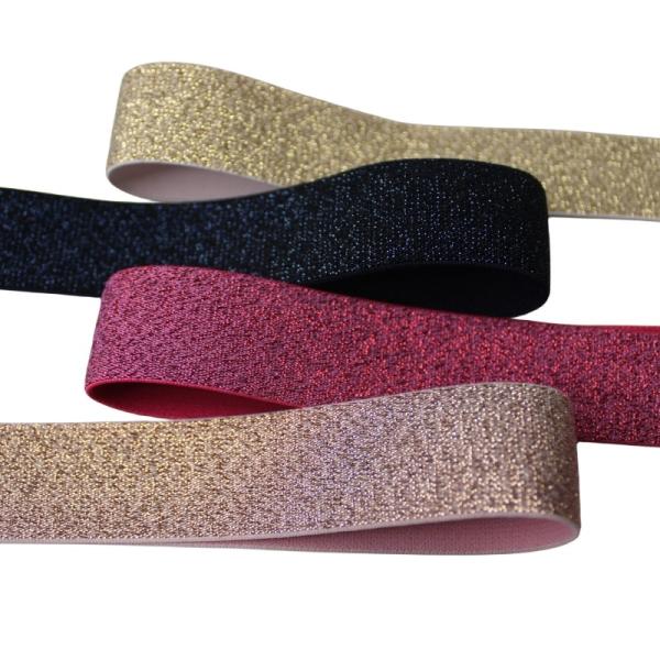 Wholesale Custom Color Woven Waistband Glitter Elastic Band for Dress