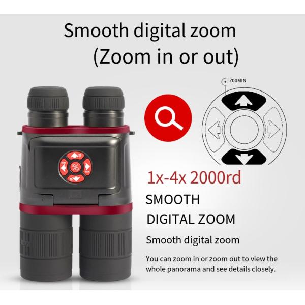 Uncooled Laser Rangefinder Thermal Hunting Binoculars Night Vision For Video Recording