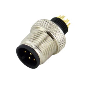 IP67 screw waterproof electrical panel mount socket M12 cable connector