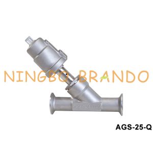 DN25 PN16 Tri Clamp Pneumatic Angle Seat Valve Single Action