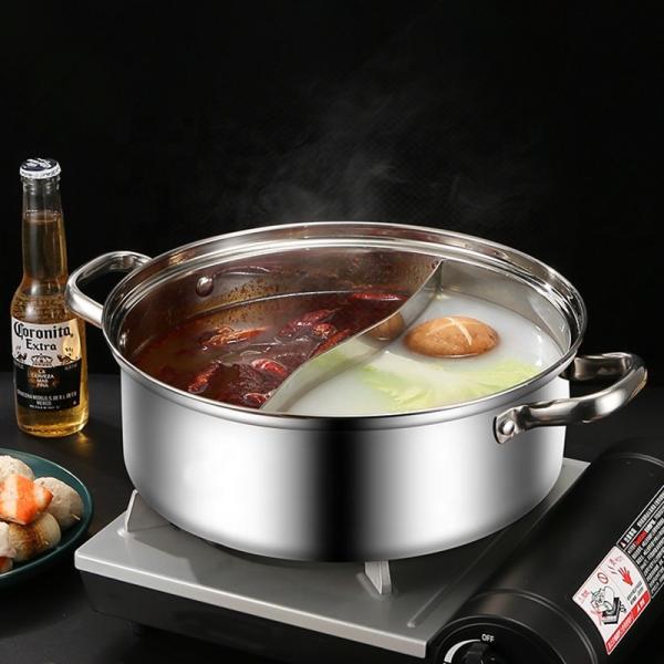 New Design Hot Pot Thickened Round Shape Stainless Steel Shabu Pot Soup Pot With