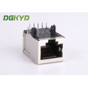 Customized 10/100base - T RJ45 Modular Connector With Transformer 1 X 1 Tab Down
