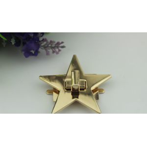 NEW arrival light gold metal pentagram type handbag hardware metal turn lock