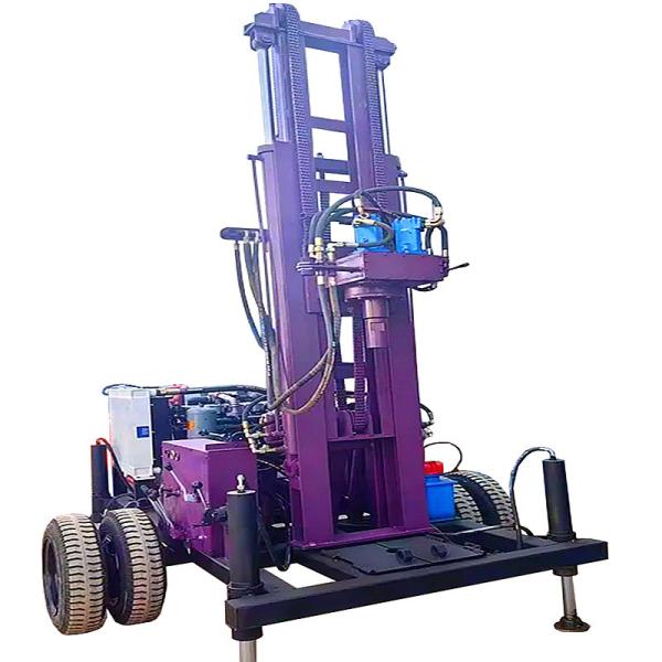 Water Well Drilling Trailer Borehole Drilling Rig Mobile Hydraulic Water Well Drilling Machine