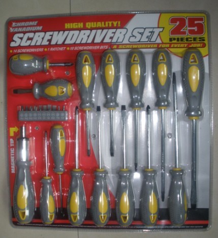 Quality 25 pcs screwdriver tool set ,with 10 pcs bits wholesale