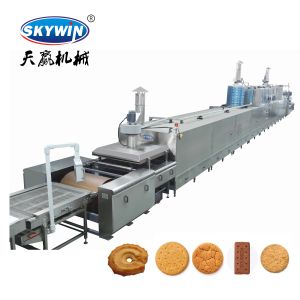 Skywin Automatic Industrial Gas Oven Baking Equipment Soft Biscuit Production