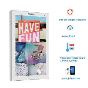 930×1650mm 2500nits Wall Mounted Digital Signage 75 Inch 400W AR Coating