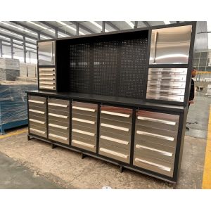 Functional Stainless Steel Workbench for Workshop Tool Storage and Heavy Duty