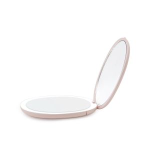 Upscale Thin Makeup Mirror 1X/3X Glossy LED Light Compact Mirror Light USB