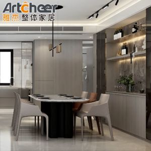 Modern Stylish Grey White Color Kitchen Cabinet With Matt Finish And Wall Hang