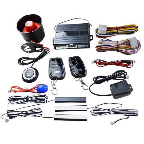 Car PKE alarm system Smart button push start off engine with passwords keyboard