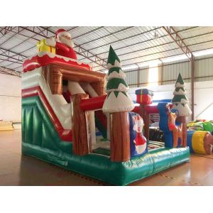 Factory Christmas Santa Tree Inflatable Slides Castle Inflatable Bouncy House