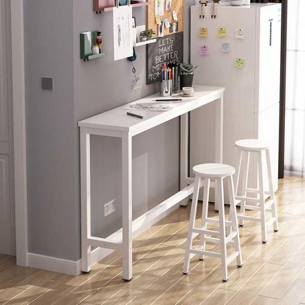 Quality 1.6m White Kitchen Bar Table Stool Set Melamine MFC With Metal  Legs wholesale